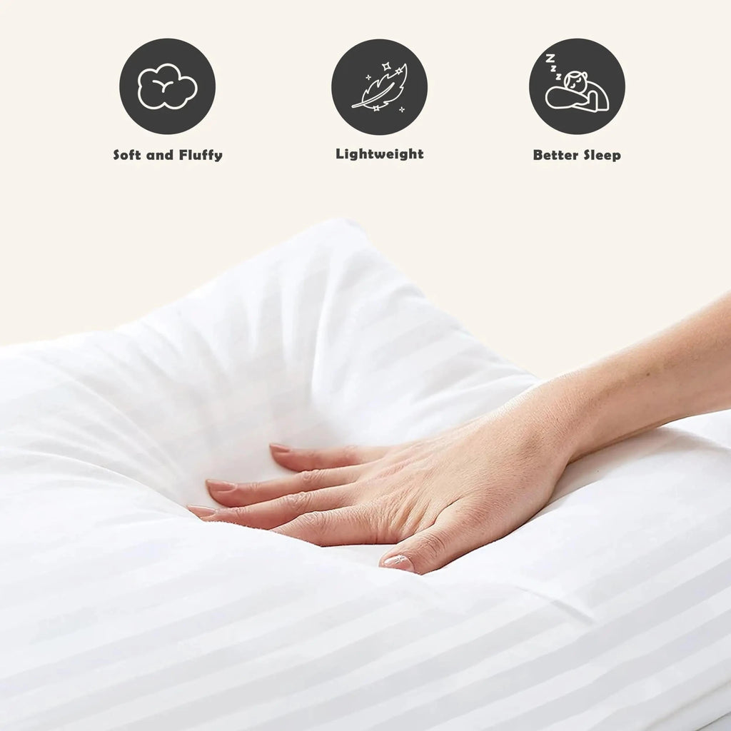 LUX Décor Hotel Stripe Down Alternative Bed Pillows (Set of 2) - Velvet Haven