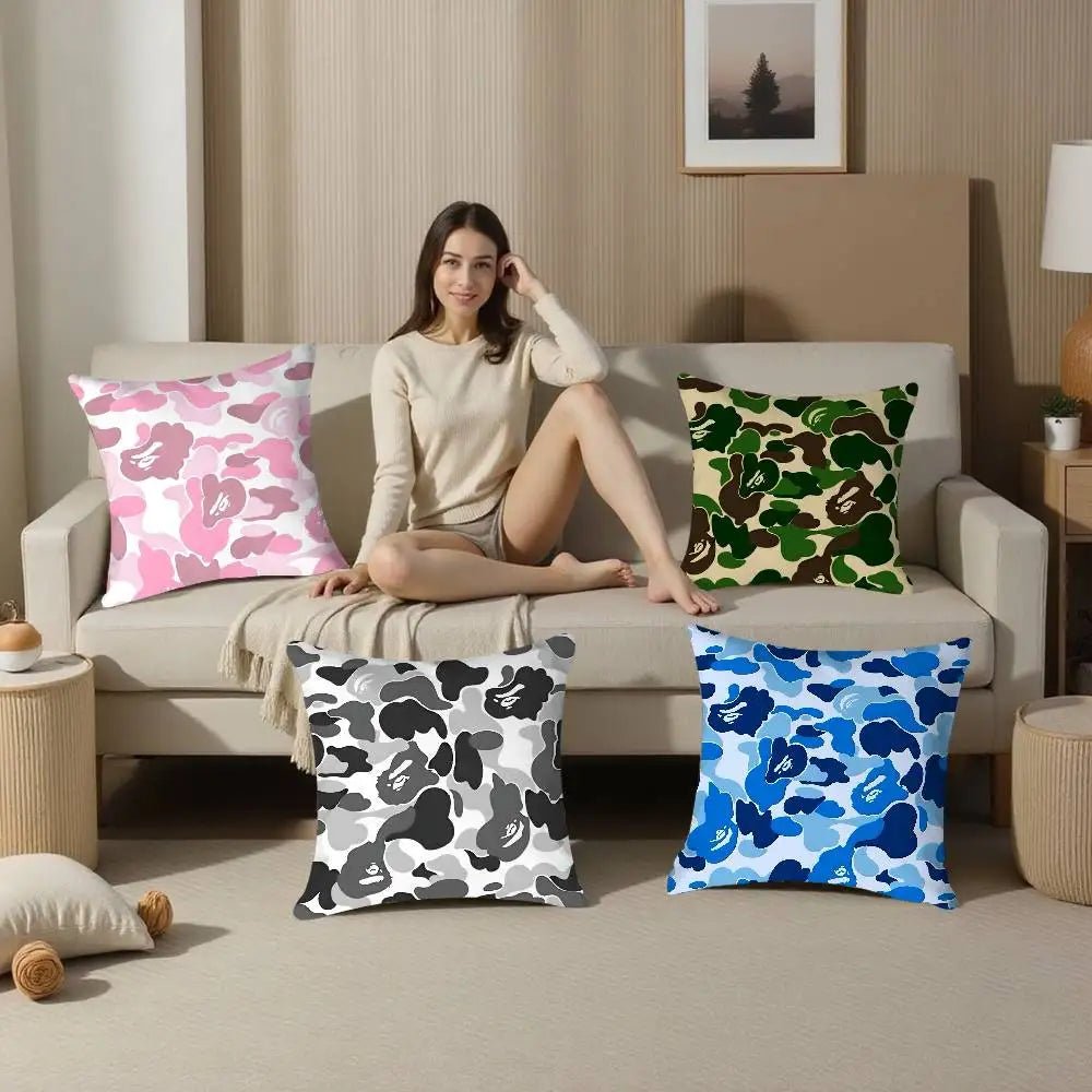 Luxury Camouflage Plush Throw Pillow Cover - Velvet Haven