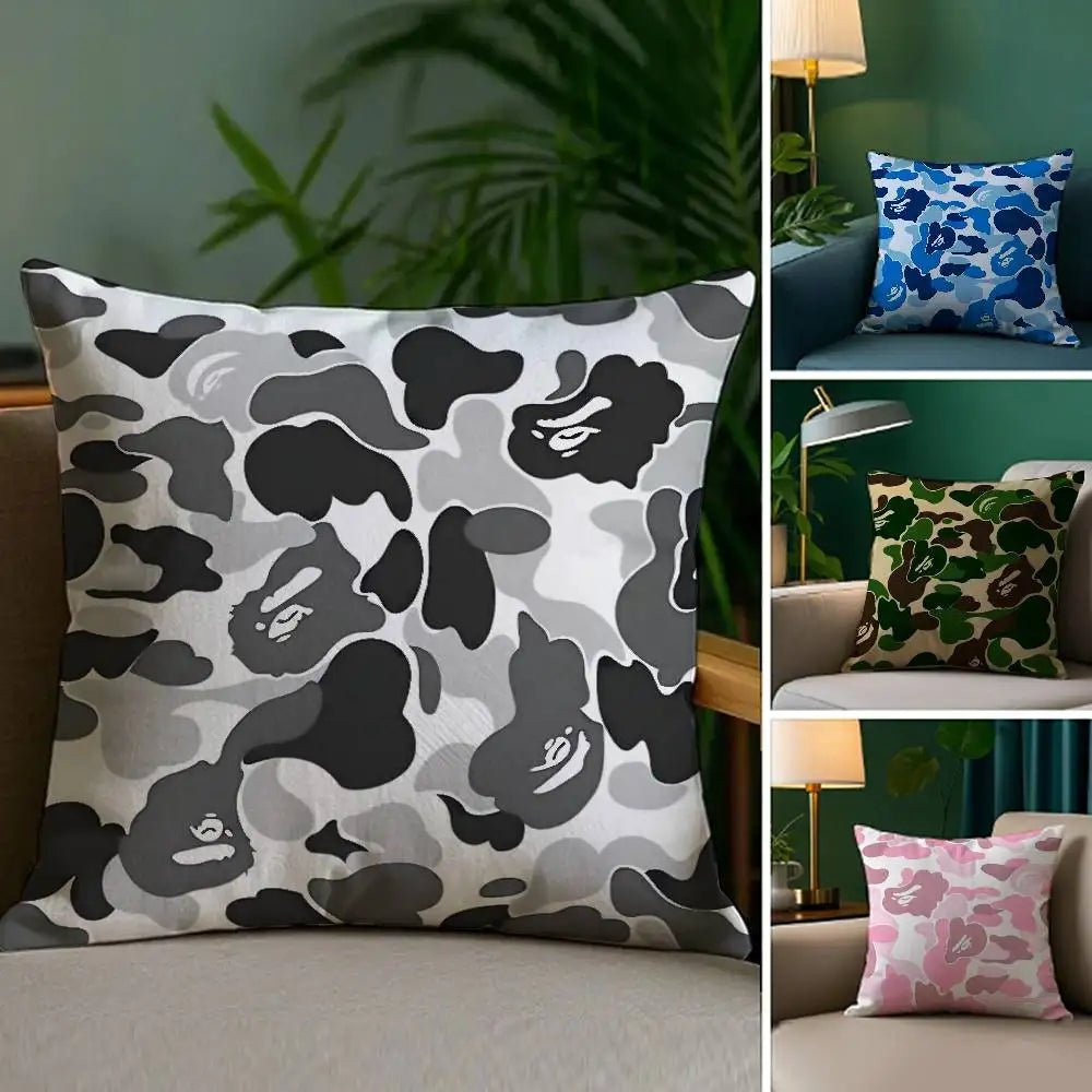 Luxury Camouflage Plush Throw Pillow Cover - Velvet Haven