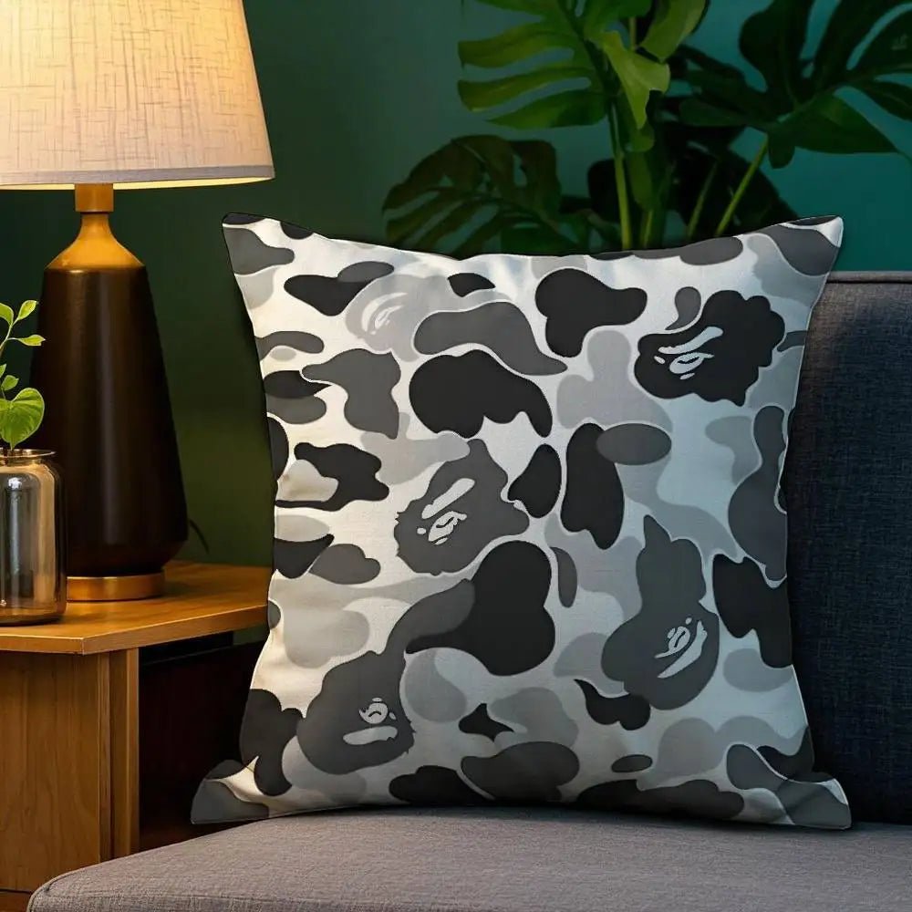 Luxury Camouflage Plush Throw Pillow Cover - Velvet Haven