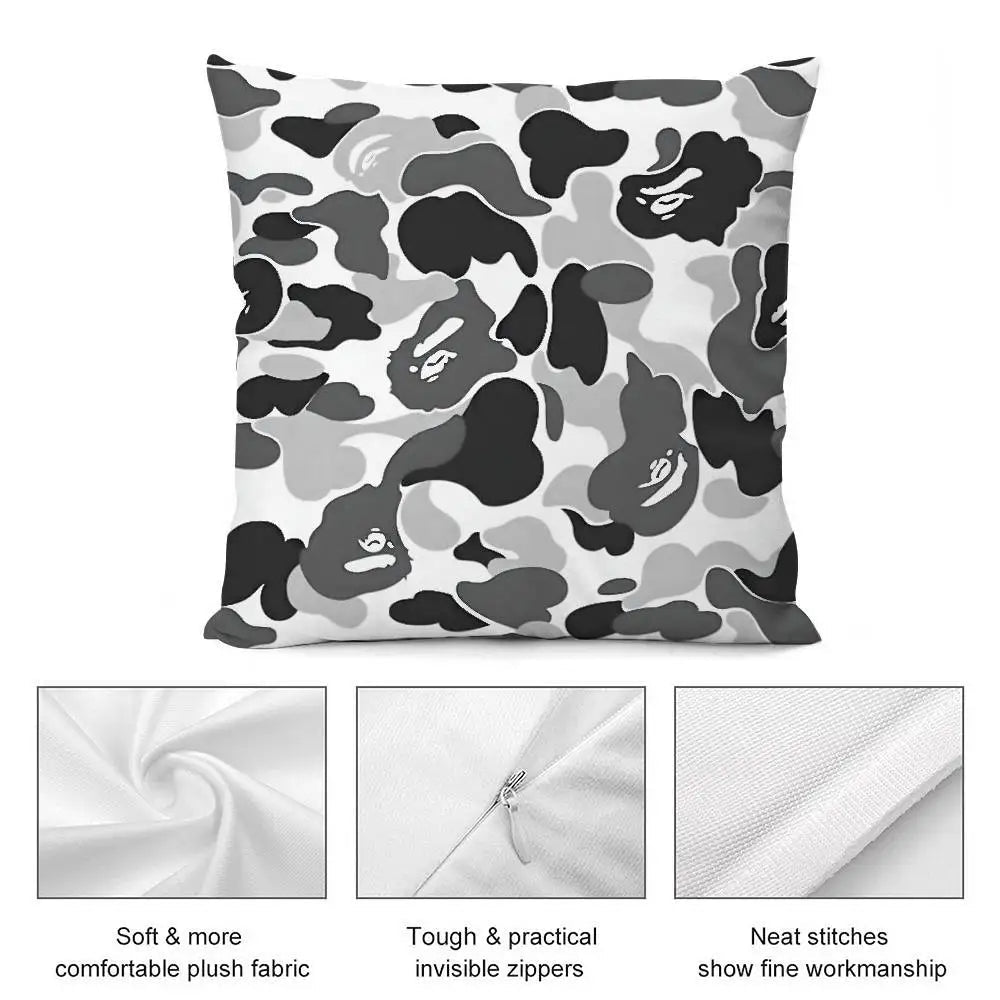 Luxury Camouflage Plush Throw Pillow Cover - Velvet Haven