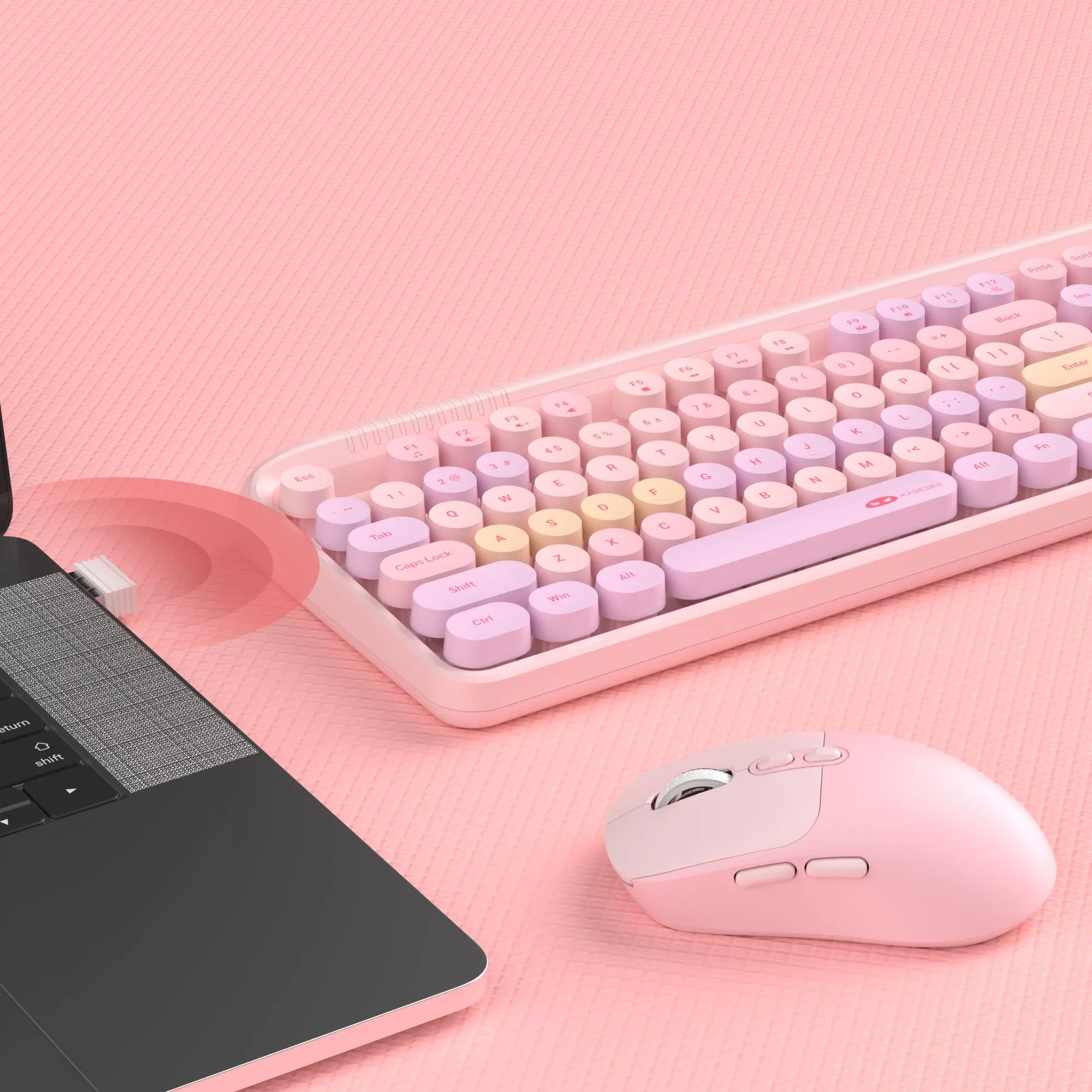 MageGee V920 Wired Game Keyboard Wireless Three DPI Adjustable Mouse Set 104 Keys Power Saving For Laptop Tablet PC Accessories - Velvet Haven