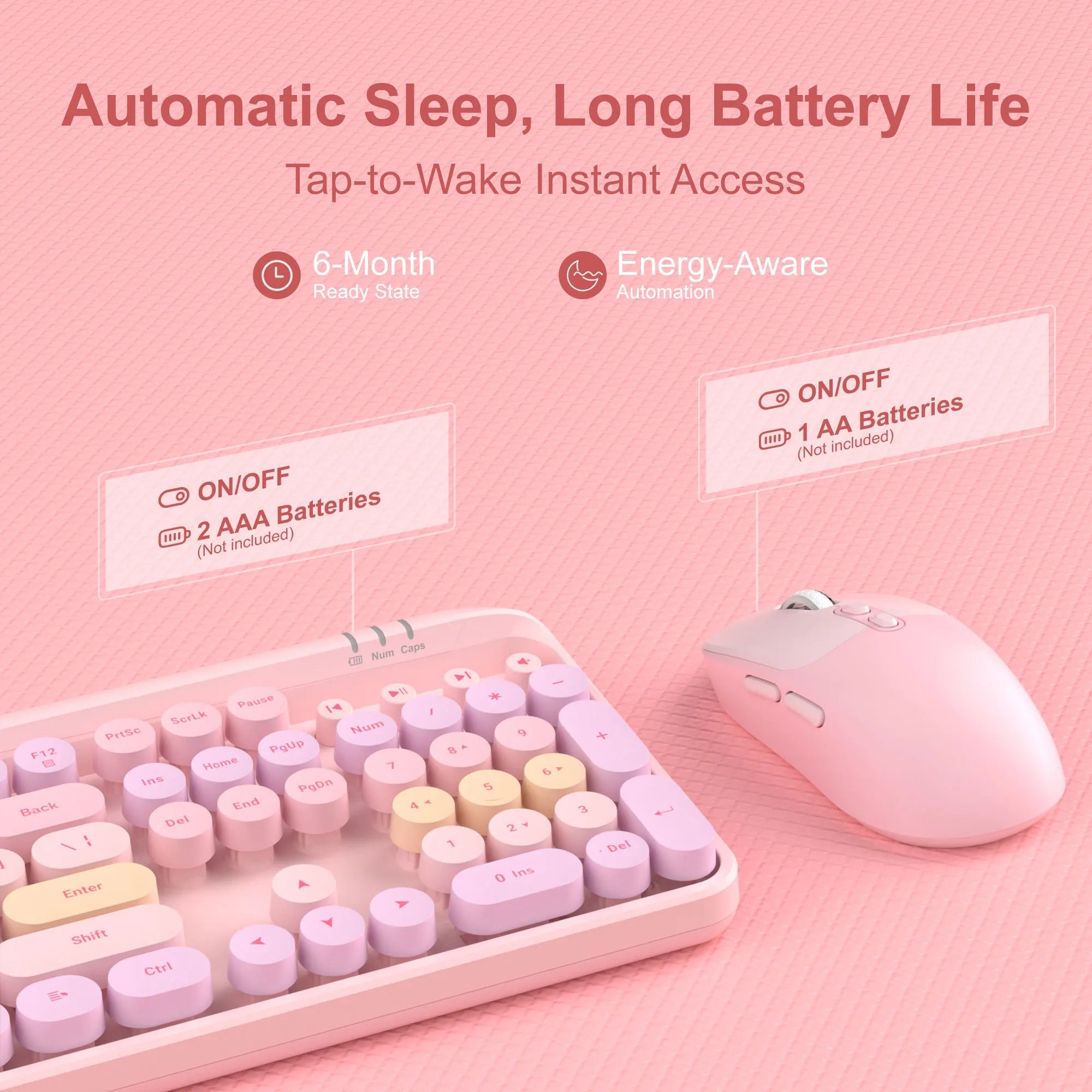 MageGee V920 Wired Game Keyboard Wireless Three DPI Adjustable Mouse Set 104 Keys Power Saving For Laptop Tablet PC Accessories - Velvet Haven