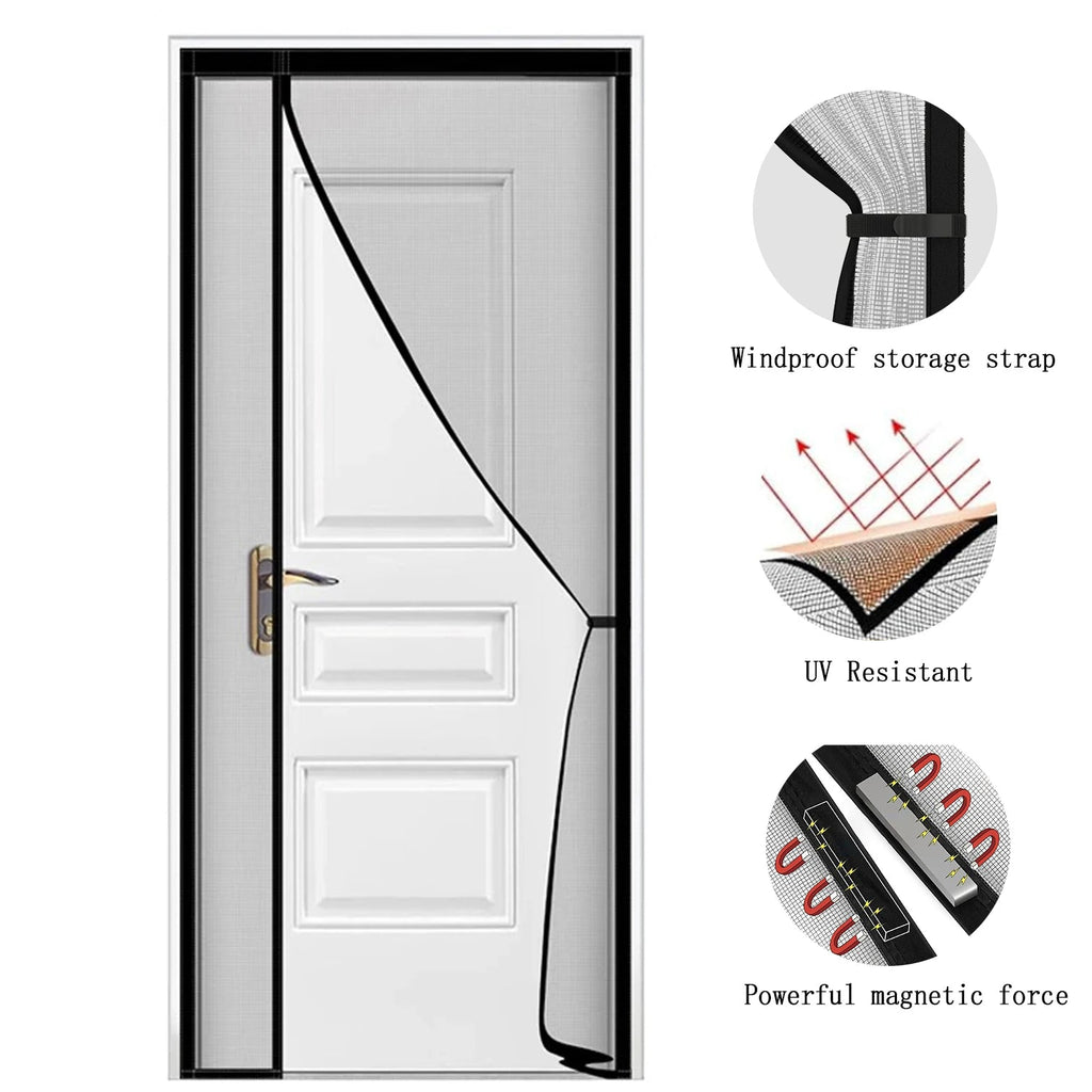 Magnetic screen door, hands-free mesh curtain, child and pet friendly, heavy-duty mosquito net, easy to install，Auto-Close - Velvet Haven
