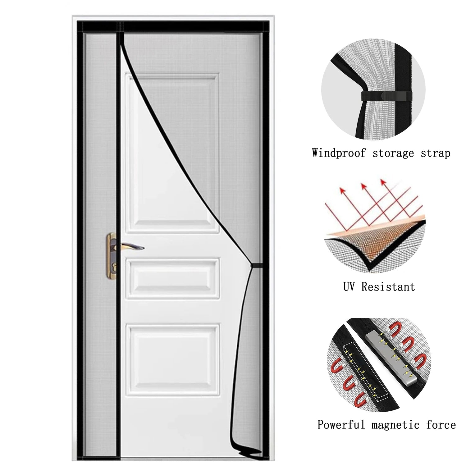 Magnetic screen door, hands-free mesh curtain, child and pet friendly, heavy-duty mosquito net, easy to install，Auto-Close - Velvet Haven
