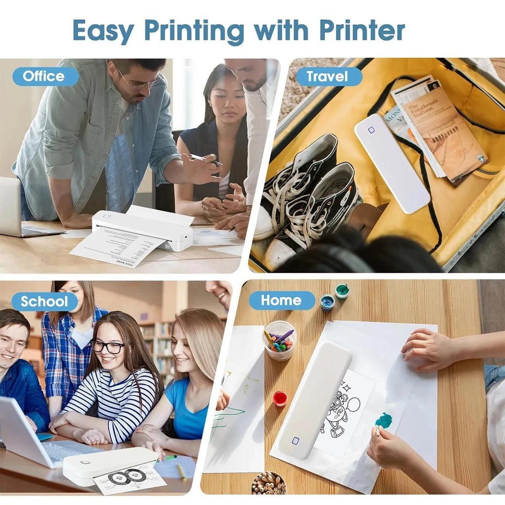 Marklife Thermal Inkless Printer A4&Tattoo Maker Mini Portable Bluetooth Wireless Used For School Office Small Business Machine - Velvet Haven