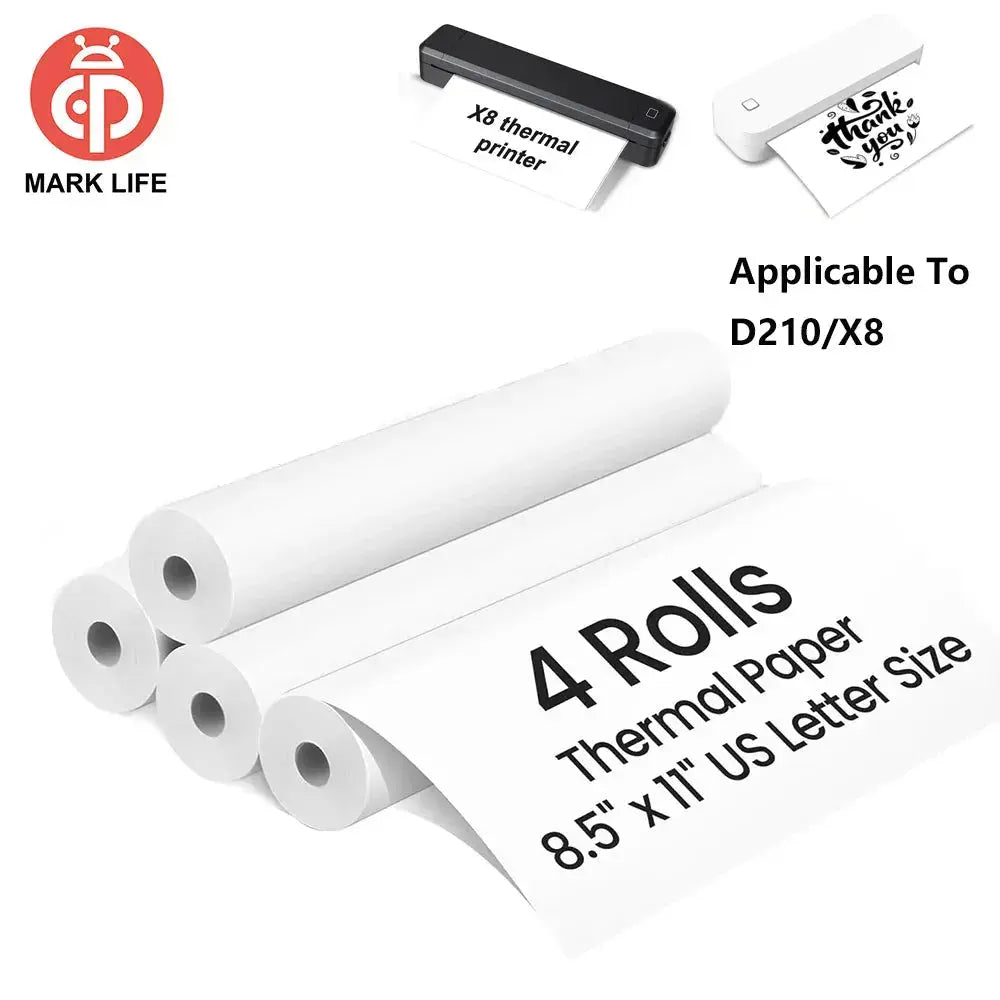 Marklife Thermal Inkless Printer A4&Tattoo Maker Mini Portable Bluetooth Wireless Used For School Office Small Business Machine - Velvet Haven