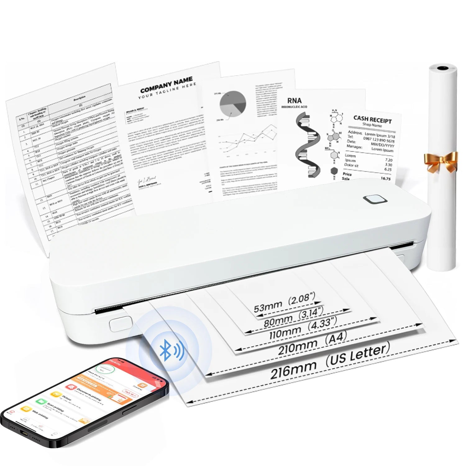 Marklife Thermal Inkless Printer A4&Tattoo Maker Mini Portable Bluetooth Wireless Used For School Office Small Business Machine - Velvet Haven