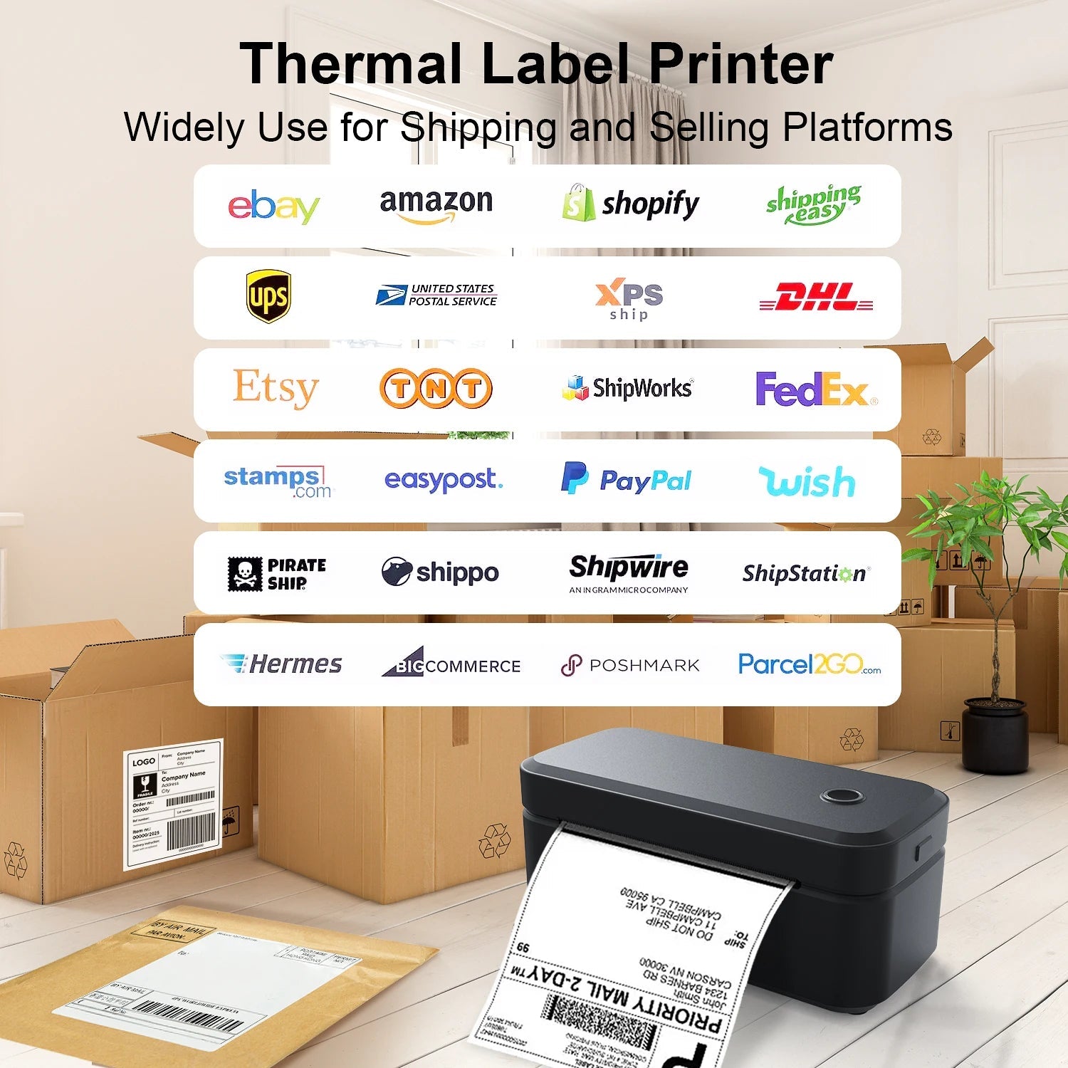 Marklife X4 Thermal Label Printer Portable Printer for 4x6 Mailing Packages Printing Bluetooth & Automatic Label Recognition - Velvet Haven