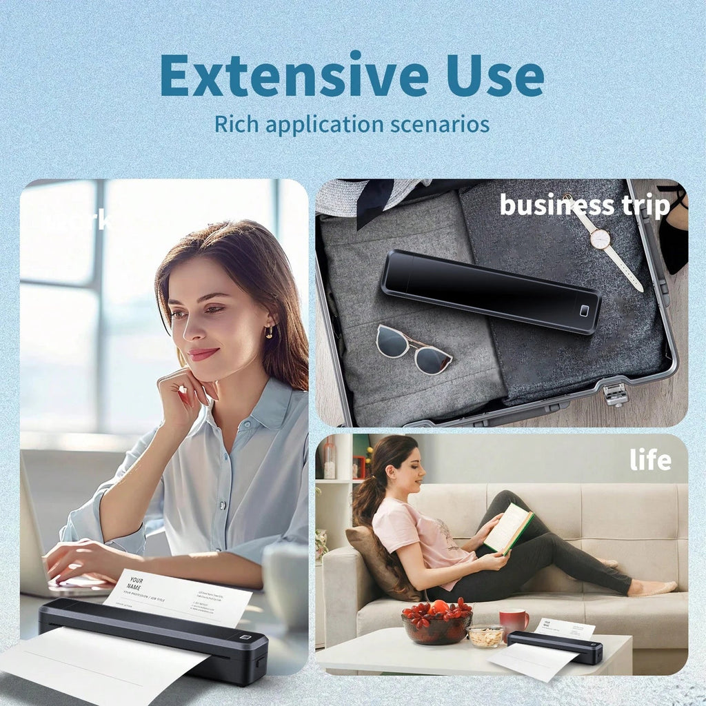 Marklife X8 Mini A4 Thermal Printer Bluetooth Photos PDF Document Printing Inkless Machine For Office Work Home School Travel - Velvet Haven