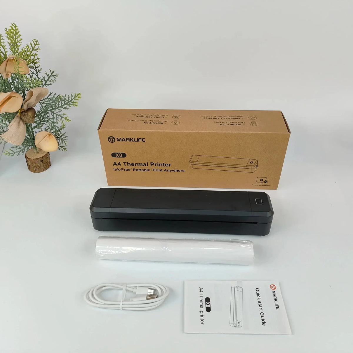 Marklife X8 Mini A4 Thermal Printer Bluetooth Photos PDF Document Printing Inkless Machine For Office Work Home School Travel - Velvet Haven