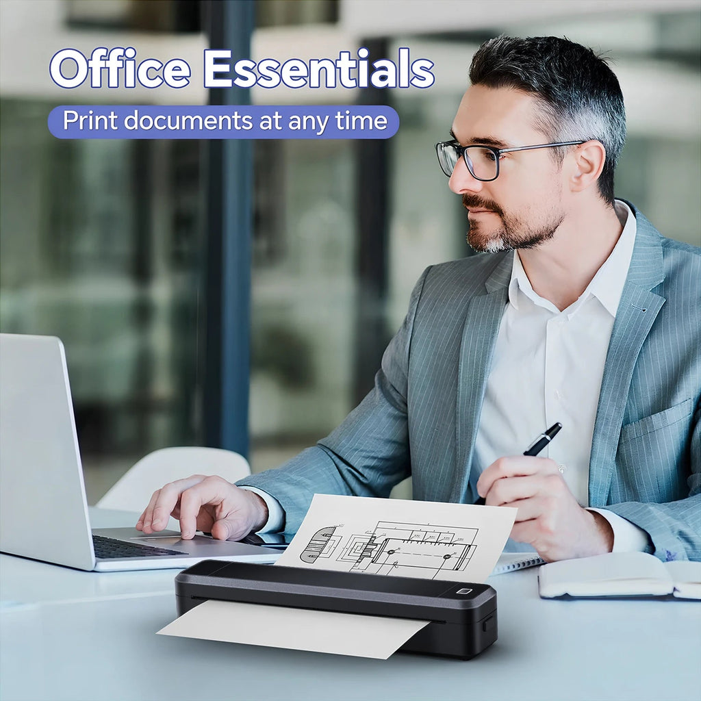 Marklife X8 Mini A4 Thermal Printer Bluetooth Photos PDF Document Printing Inkless Machine For Office Work Home School Travel - Velvet Haven