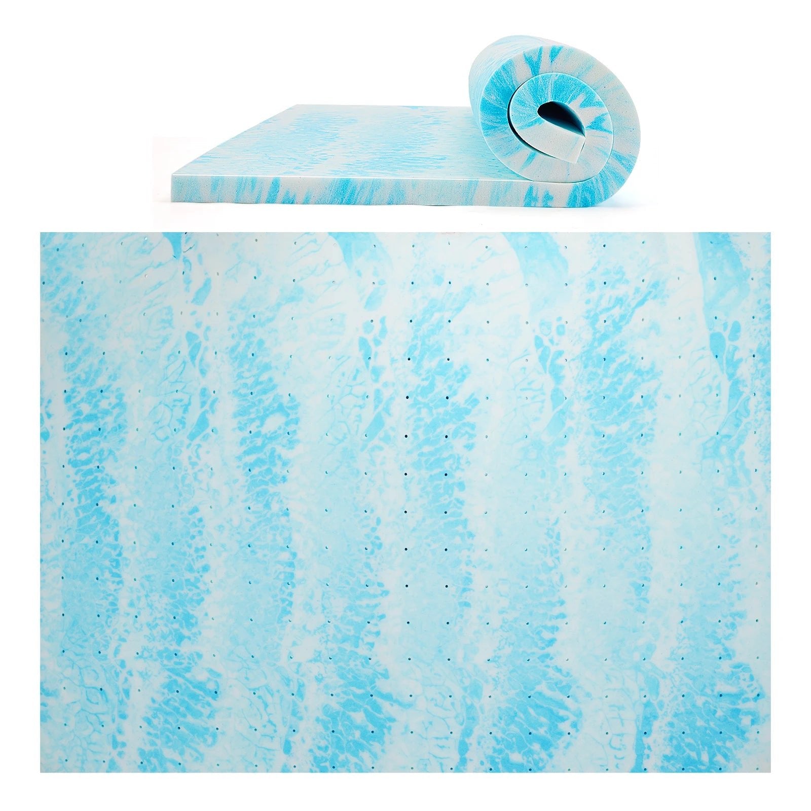MCQ 3 Inch Memory Foam Mattress Topper 6 Model Sizes Gel Breathable Cooling Mattress Soft Bed Topper Home Bedroom Furniture - Velvet Haven
