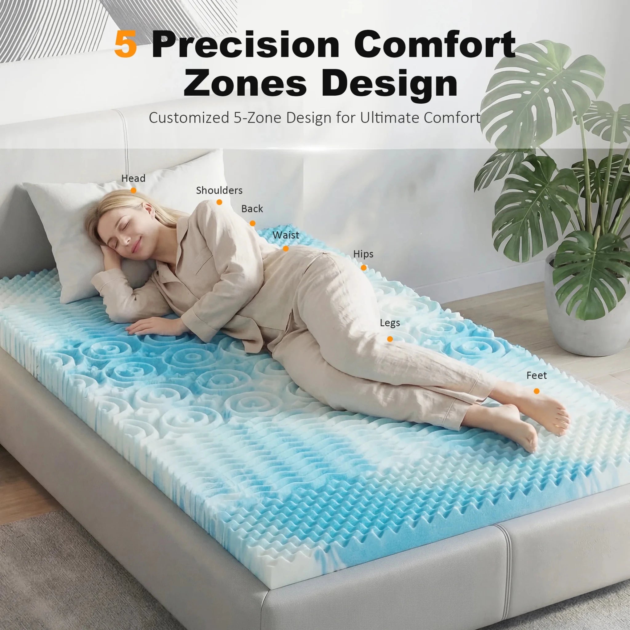 MCQ Memory Foam Mattress Topper 3 Inch Thick Gel Infused Cooling Toppers Pad for Full Size Bed Sleeper Sofa CertiPUR US Certifie - Velvet Haven