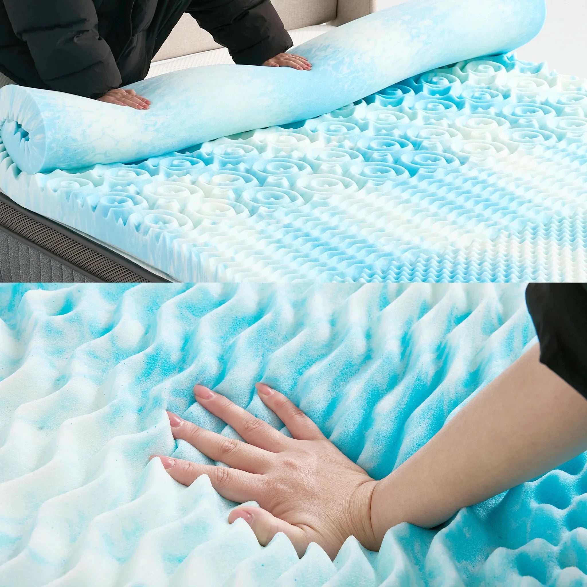 MCQ Memory Foam Mattress Topper 3 Inch Thick Gel Infused Cooling Toppers Pad for Full Size Bed Sleeper Sofa CertiPUR US Certifie - Velvet Haven
