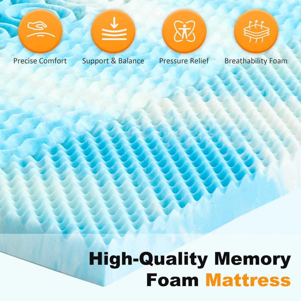 MCQ Memory Foam Mattress Topper 3 Inch Thick Gel Infused Cooling Toppers Pad for Full Size Bed Sleeper Sofa CertiPUR US Certifie - Velvet Haven