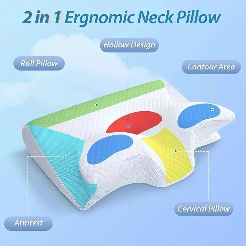 Memory Foam Cervical Pillow Ergonomic Orthopedic Support Neck Pain Relief Pillow for Side Back Stomach Sleepers - Velvet Haven
