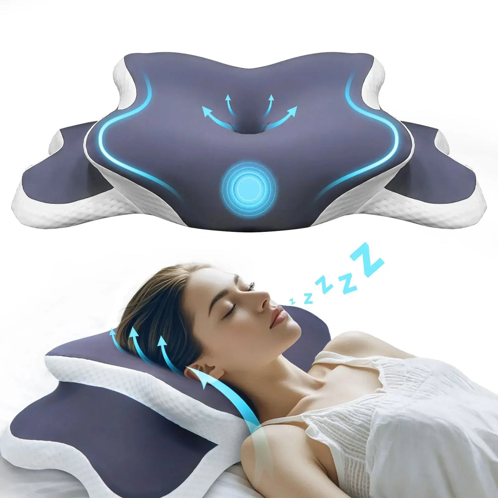 Memory Foam Pillow Cervical Pillow Neck Pain Relief Contour Ergonomic Orthopedic Neck Support for Side Back Stomach Sleeper Gift - Velvet Haven