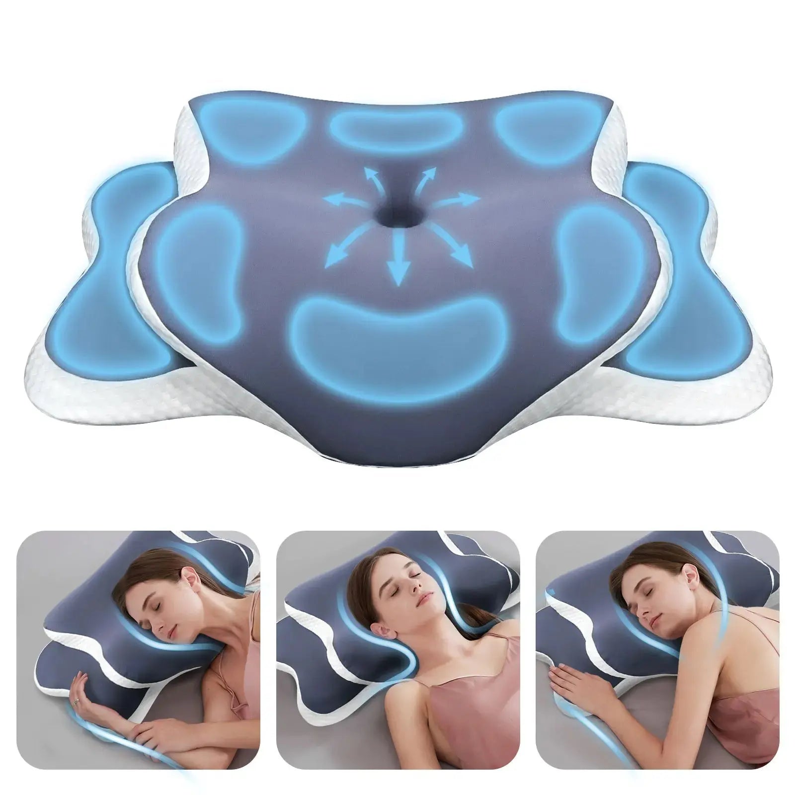 Memory Foam Pillow Cervical Pillow Neck Pain Relief Contour Ergonomic Orthopedic Neck Support for Side Back Stomach Sleeper Gift - Velvet Haven