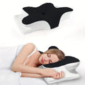 Memory foam butterfly cervical pillow for ergonomic neck support while sleeping