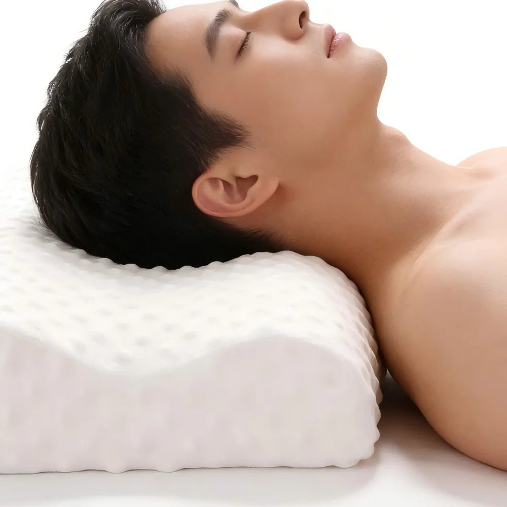 Memory Foam Sleeping Pillow Adjustable Side Sleeping Pillow Relieve Neck and Shoulder Pain Orthopedic Curve Neck Support - Velvet Haven