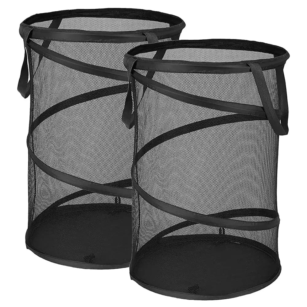Mesh Popup Laundry Hamper Collapsible Laundry Basket Extra Large Capacity Foldable Clothing Storage Basket with Handles - Velvet Haven
