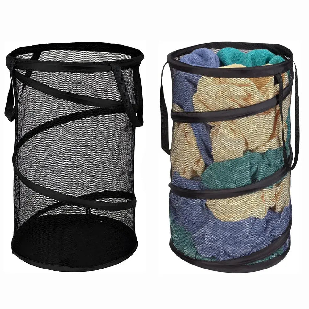 Mesh Popup Laundry Hamper Collapsible Laundry Basket Extra Large Capacity Foldable Clothing Storage Basket with Handles - Velvet Haven