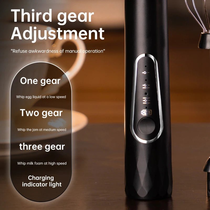 Milk Frother Wand Coffee Frother Handheld Foam Maker For Latte Rechargeable Electric Milk Frother Handheld Drink Mixer Gift Idea - Velvet Haven