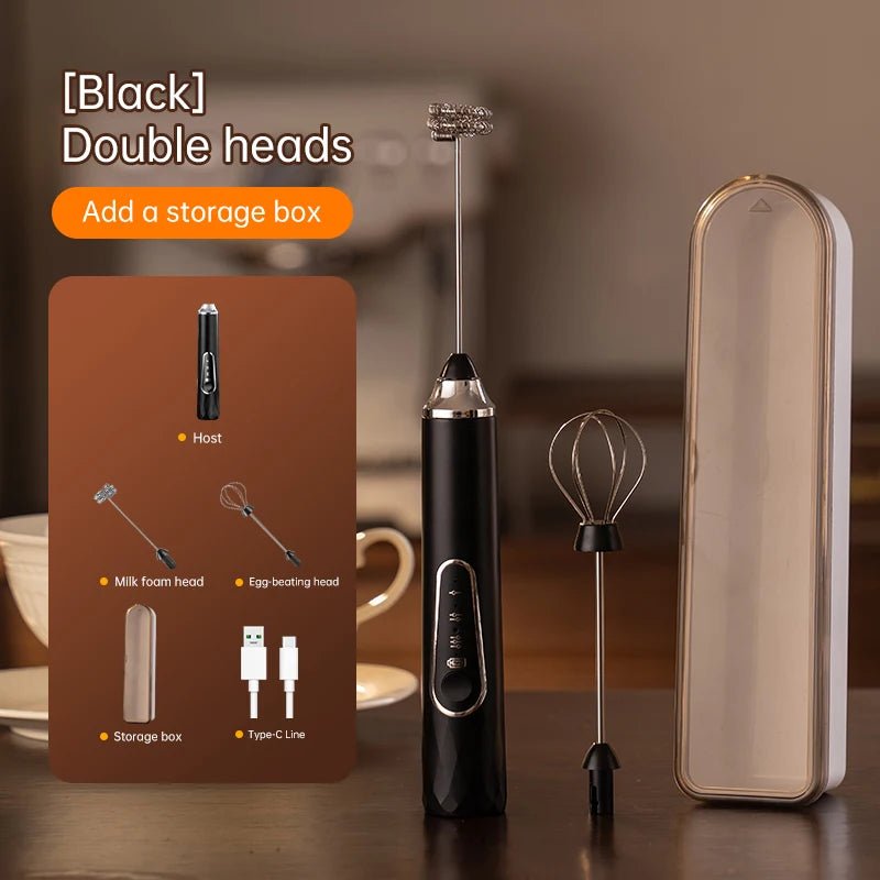 Milk Frother Wand Coffee Frother Handheld Foam Maker For Latte Rechargeable Electric Milk Frother Handheld Drink Mixer Gift Idea - Velvet Haven