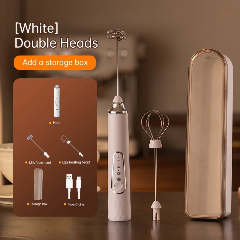 Milk Frother Wand Coffee Frother Handheld Foam Maker For Latte Rechargeable Electric Milk Frother Handheld Drink Mixer Gift Idea - Velvet Haven