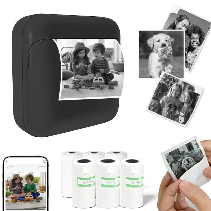 Mini Portable New Thermal Label Printer, Wireless Bluetooth, Inkless Printing for Labels, Mistakes, Photos, Work Life Study - Velvet Haven
