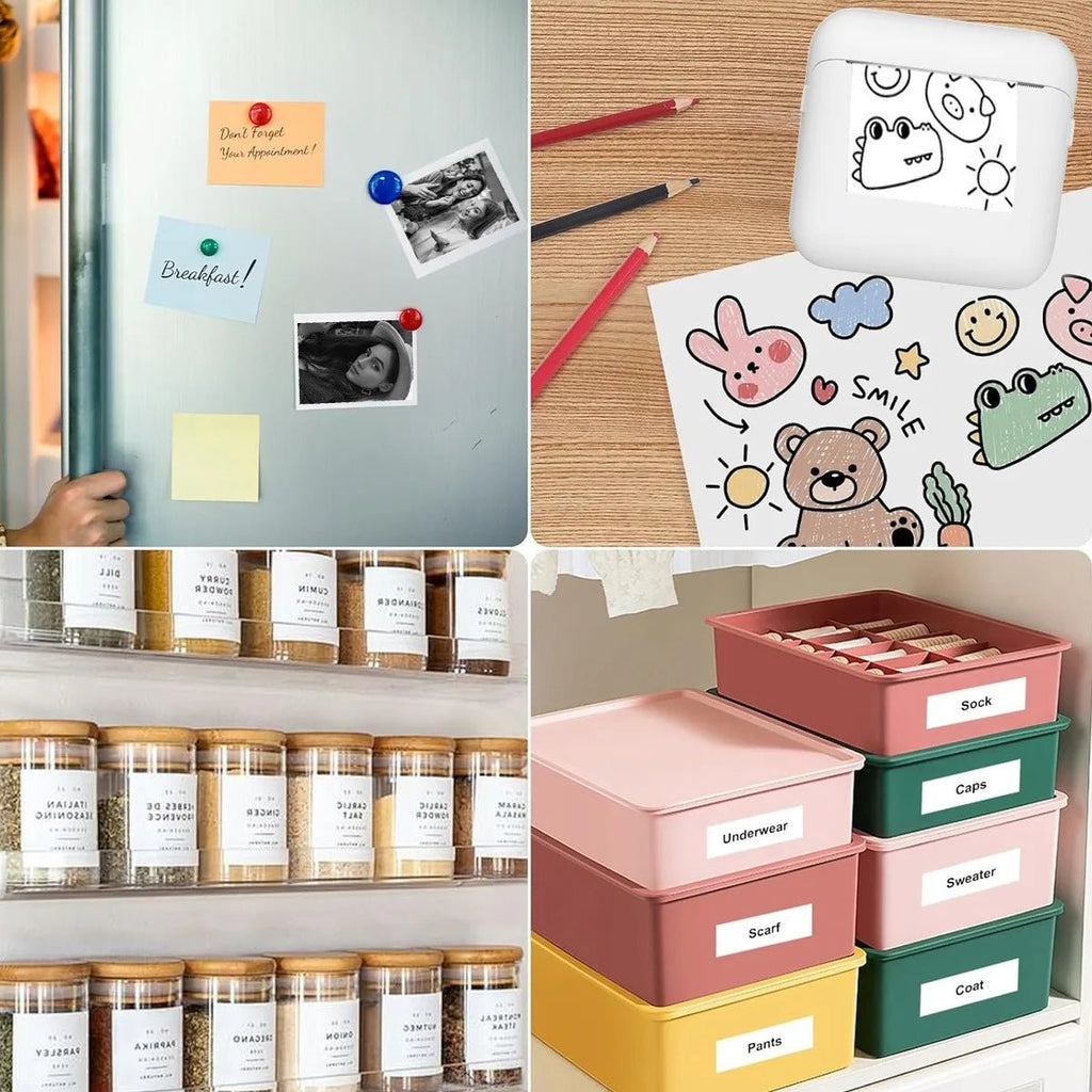Mini Portable New Thermal Label Printer, Wireless Bluetooth, Inkless Printing for Labels, Mistakes, Photos, Work Life Study - Velvet Haven