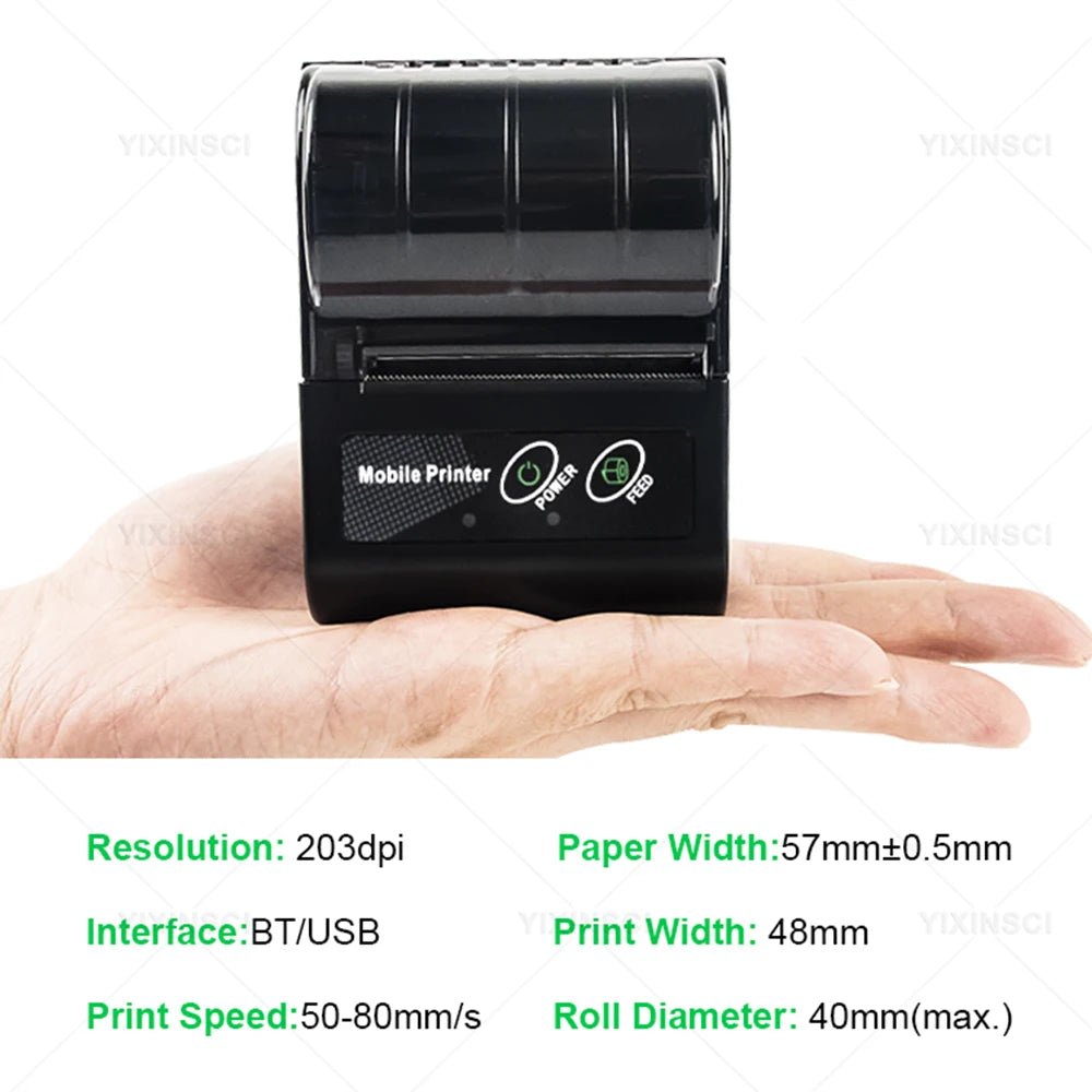Mini Portable Printer Thermal Wireless Receipt 58mm Bluetooth Mobile Printer Machine For Small Business Printers For Computers - Velvet Haven