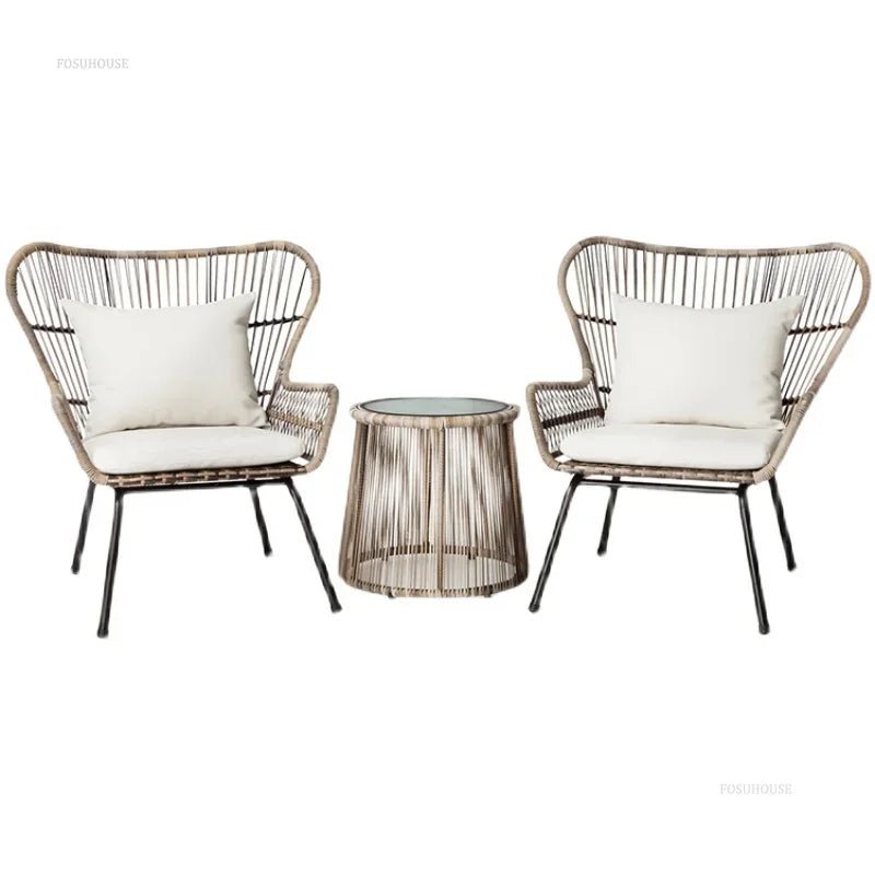 Modern Iron Outdoor Patio Table and Chairs Set - Velvet Haven