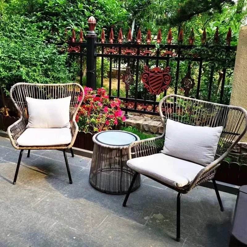 Modern Iron Outdoor Patio Table and Chairs Set - Velvet Haven
