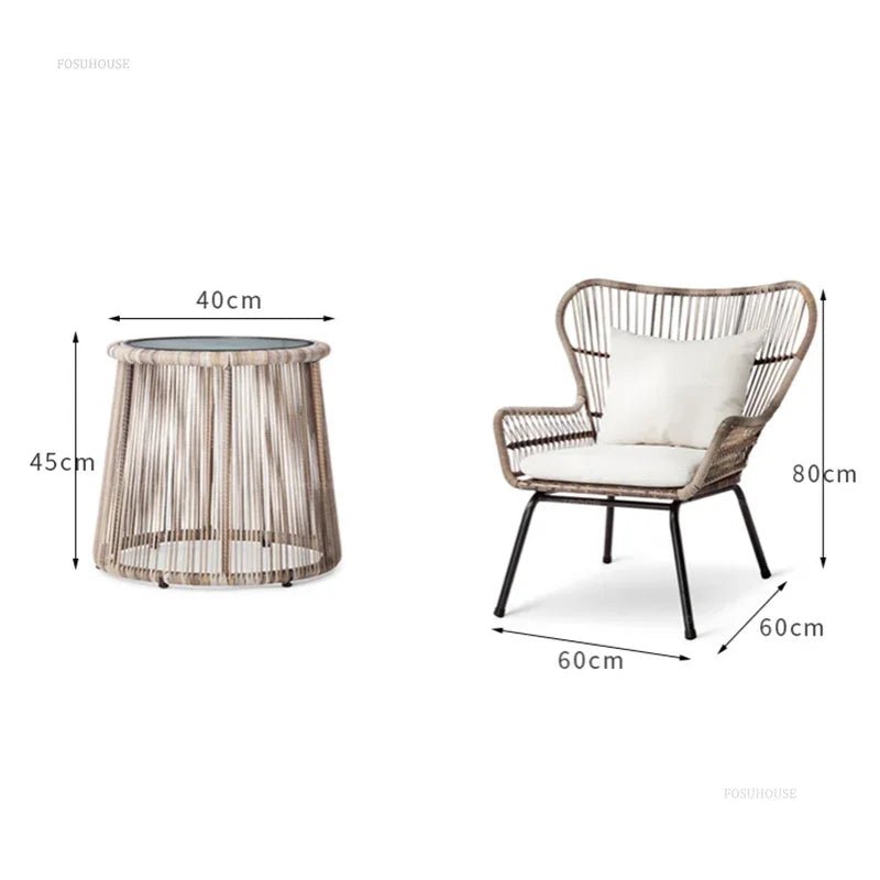 Modern Iron Outdoor Patio Table and Chairs Set - Velvet Haven