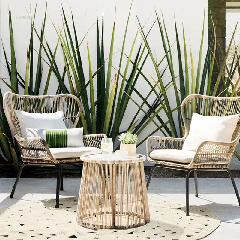 Modern Iron Outdoor Patio Table and Chairs Set - Velvet Haven