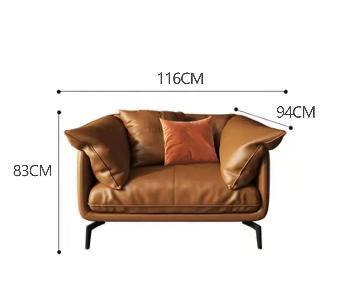 Modern L-Shaped Synthetic Leather Sectional Sofa with Metal Frame - Velvet Haven