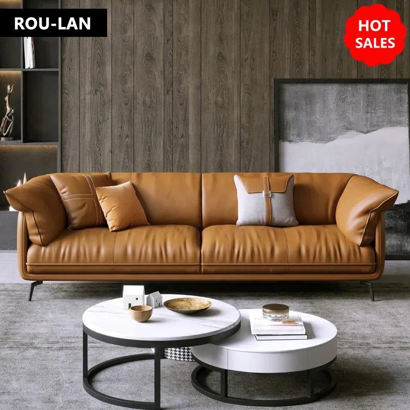 Modern L-Shaped Synthetic Leather Sectional Sofa with Metal Frame - Velvet Haven