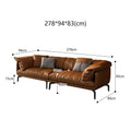 Modern L-Shaped Synthetic Leather Sectional Sofa with Metal Frame - Velvet Haven