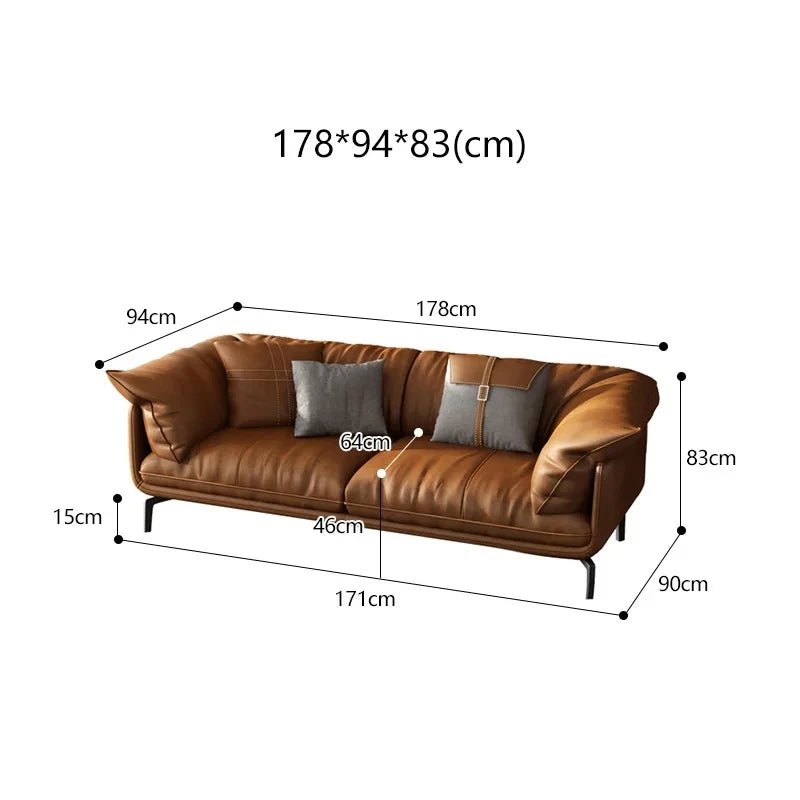 Modern L-Shaped Synthetic Leather Sectional Sofa with Metal Frame - Velvet Haven