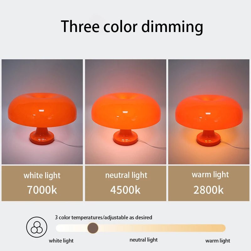 Modern Minimalist Mushroom Table Lamp Bedroom Bedside Living Room Creative Light Luxury Led Decorative Atmosphere Night Light - Velvet Haven
