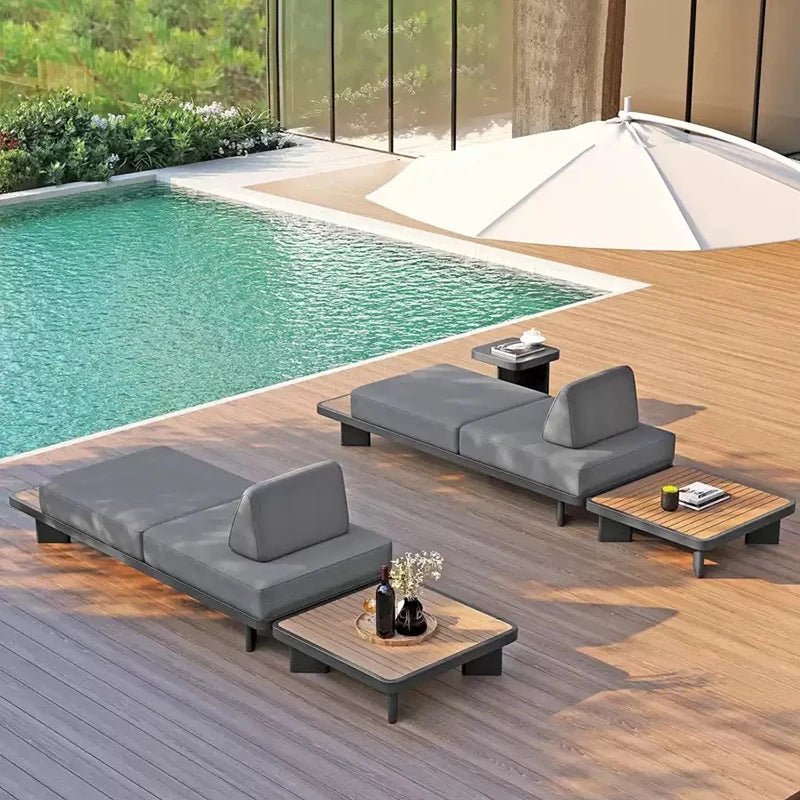 Modern Outdoor Garden Sofa Set with Wood Frame - Velvet Haven