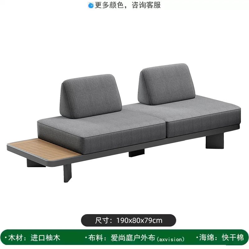 Modern Outdoor Garden Sofa Set with Wood Frame - Velvet Haven