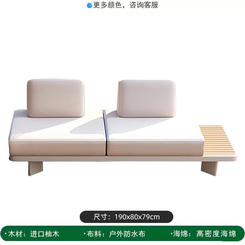Modern Outdoor Garden Sofa Set with Wood Frame - Velvet Haven
