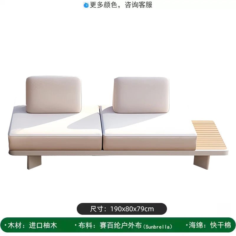 Modern Outdoor Garden Sofa Set with Wood Frame - Velvet Haven
