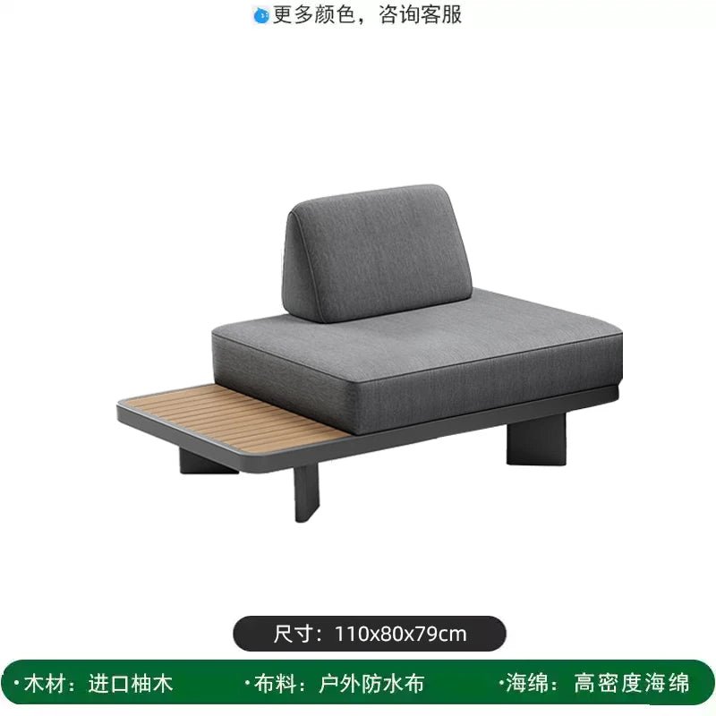 Modern Outdoor Garden Sofa Set with Wood Frame - Velvet Haven
