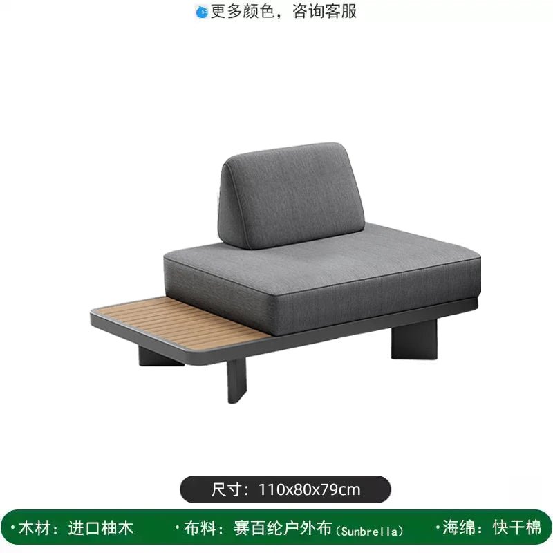 Modern Outdoor Garden Sofa Set with Wood Frame - Velvet Haven