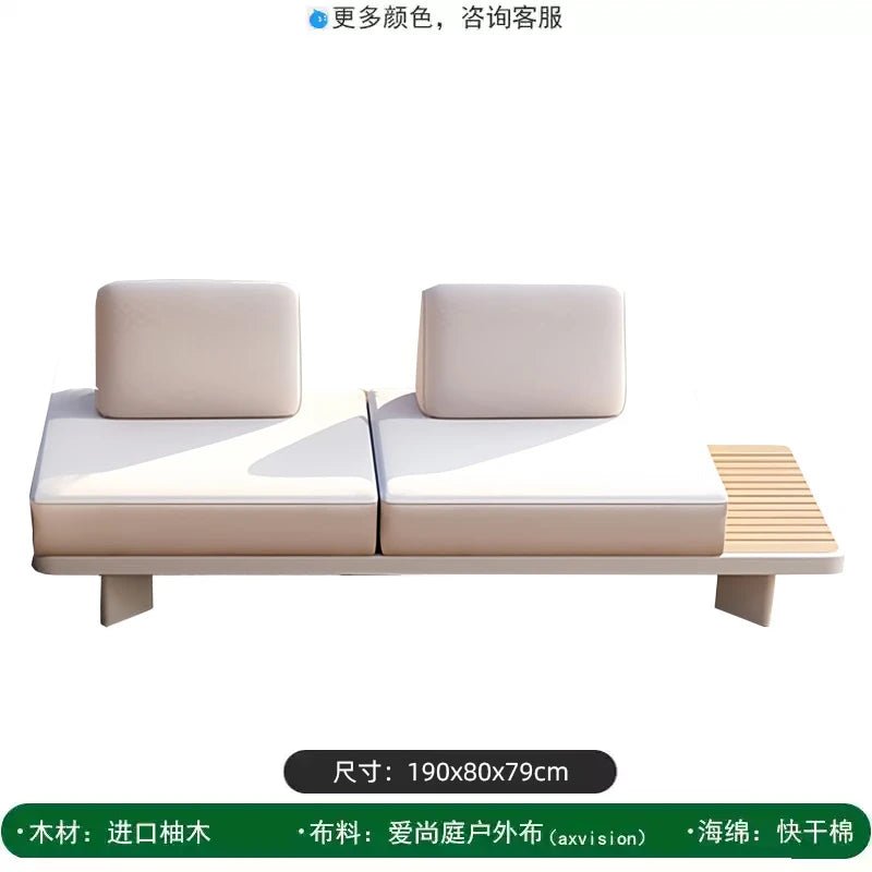 Modern Outdoor Garden Sofa Set with Wood Frame - Velvet Haven