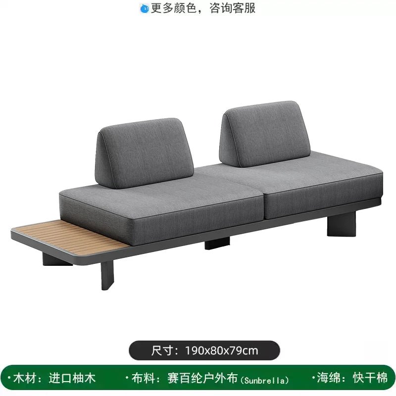 Modern Outdoor Garden Sofa Set with Wood Frame - Velvet Haven